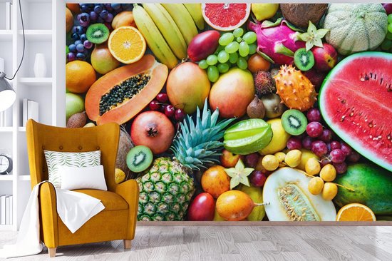 Papier peint - Papier peint photo Fruit - Ananas - Tropical - Largeur 600 cm x hauteur 400 cm