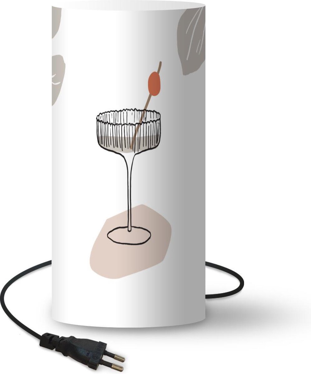 Lamp - Nachtlampje - Tafellamp slaapkamer - Zomer - Glas - Blad - 54 cm hoog - Ø24.8 cm - Inclusief LED lamp