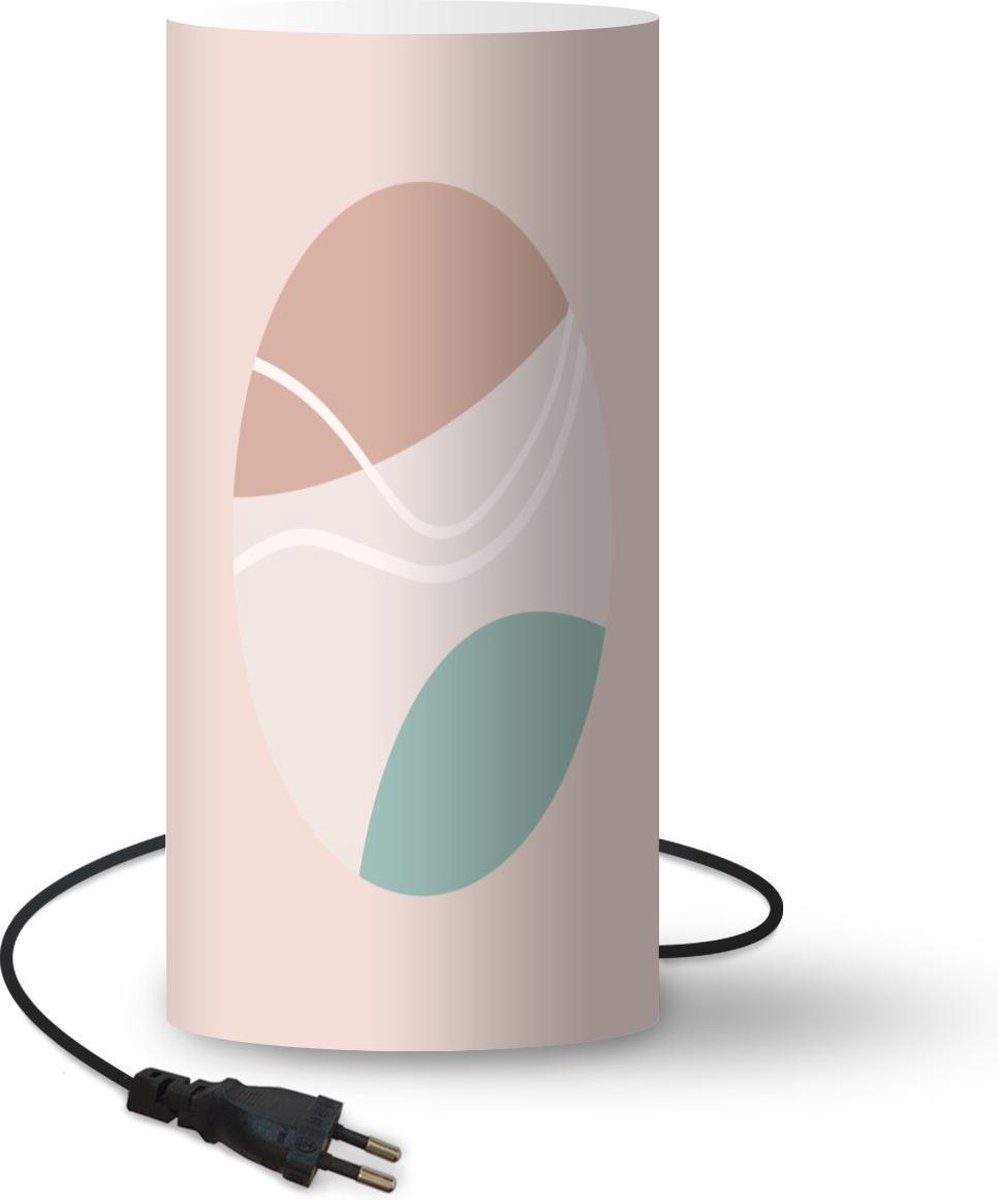 Lamp - Nachtlampje - Tafellamp slaapkamer - Zomer - Tennisbal - Roze - Blauw - 33 cm hoog - Ø15.9 cm - Inclusief LED lamp
