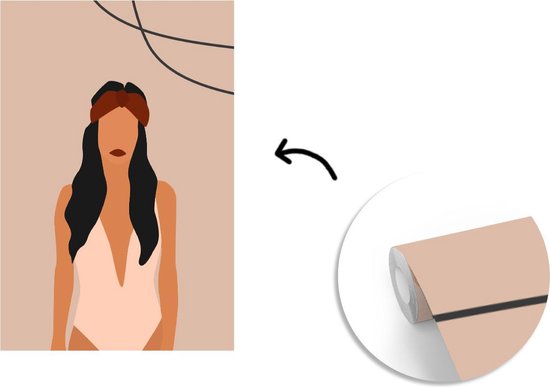 Behang - Fotobehang Zomer - Vrouw - Badpak - Breedte 225 cm x hoogte 350 cm