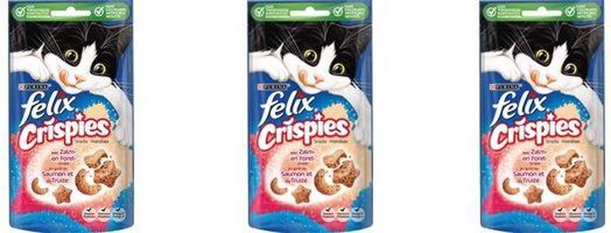 Felix Crispies - Kattensnack - Zalm & Forel - 45 g - Per 3 zakjes