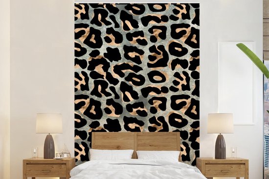 Papier Peint - Papier Papier peint photo Panthère - Zwart - Grijs - Largeur 170 cm x Hauteur 260 cm