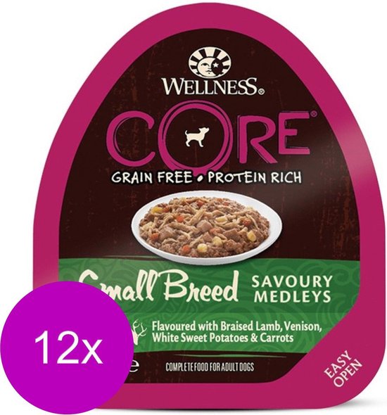 Wellness Core Small Breed Savoury Medleys 85 g - Hondenvoer - 12 x Lam&Hert