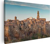 Artaza Canvas Schilderij Oude Stad in Toscane, Italië - 120x80 - Groot - Foto Op Canvas - Wanddecoratie Woonkamer