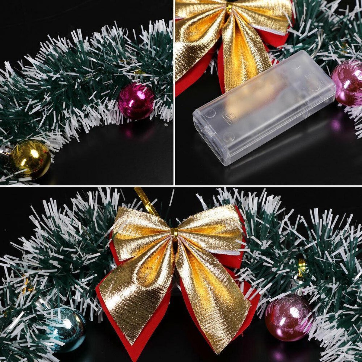 Decoratieve Kerstkrans Groen/Rood - 30 cm | Feestelijke Versiering Decoratieve Kerstkrans Groen/Rood - 30 cm | Feestelijke Versiering