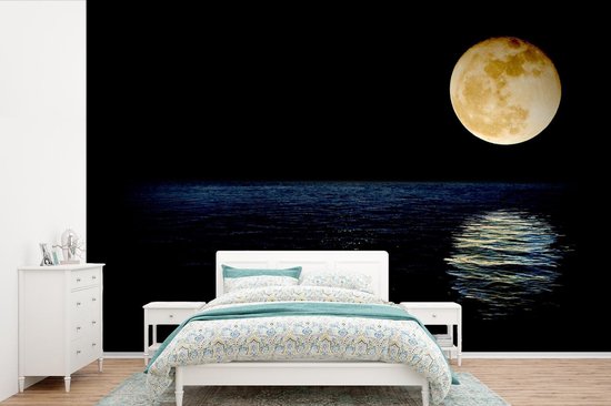 Papier peint - Papier peint photo Lune - Mer - Nuit - Largeur 330 cm x hauteur 220 cm