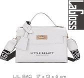 Lagloss Fashion Bag Tas Mode Wit - Klein Modisch Bedrukt Tasje - Type Lil Bag - Bedrukte SchouderTas - 17x13x6 cm