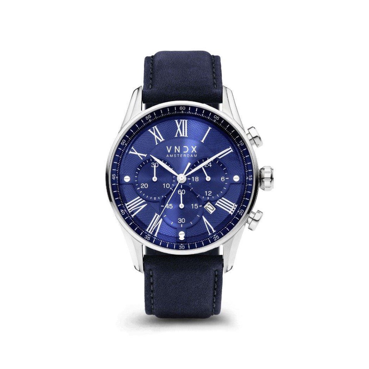 VNDX Amsterdam - Horloges voor mannen - The Chief Leder Blauw