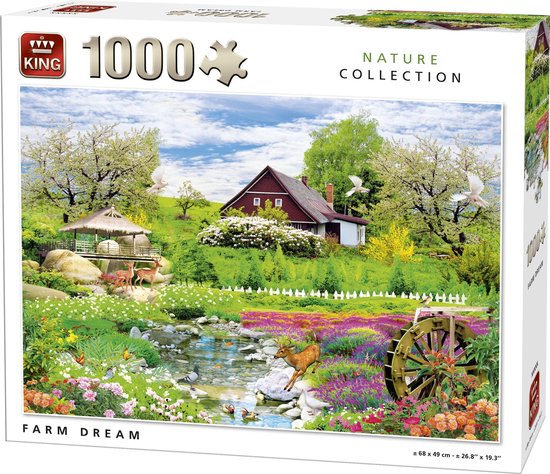 King Puzzel 1000 Stukjes 68 X 49 Cm Farm Dream Legpuzzel Natuur 5084