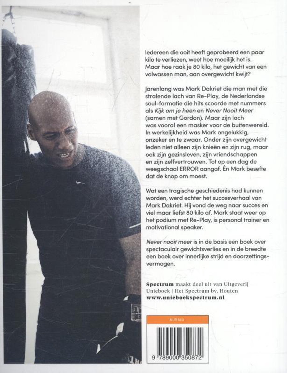 Never nooit meer - back cover