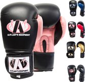 Ali's fightgear bokshandschoenen kinderen bt go zwart met roze - 6 oz - XS-S