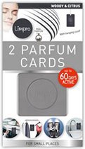 2 Parfum cards - Geurzakje - Auto luchtverfrisser - Set van 2 - Woody & citrus geur - 16.5 x 9.5 - Blauw