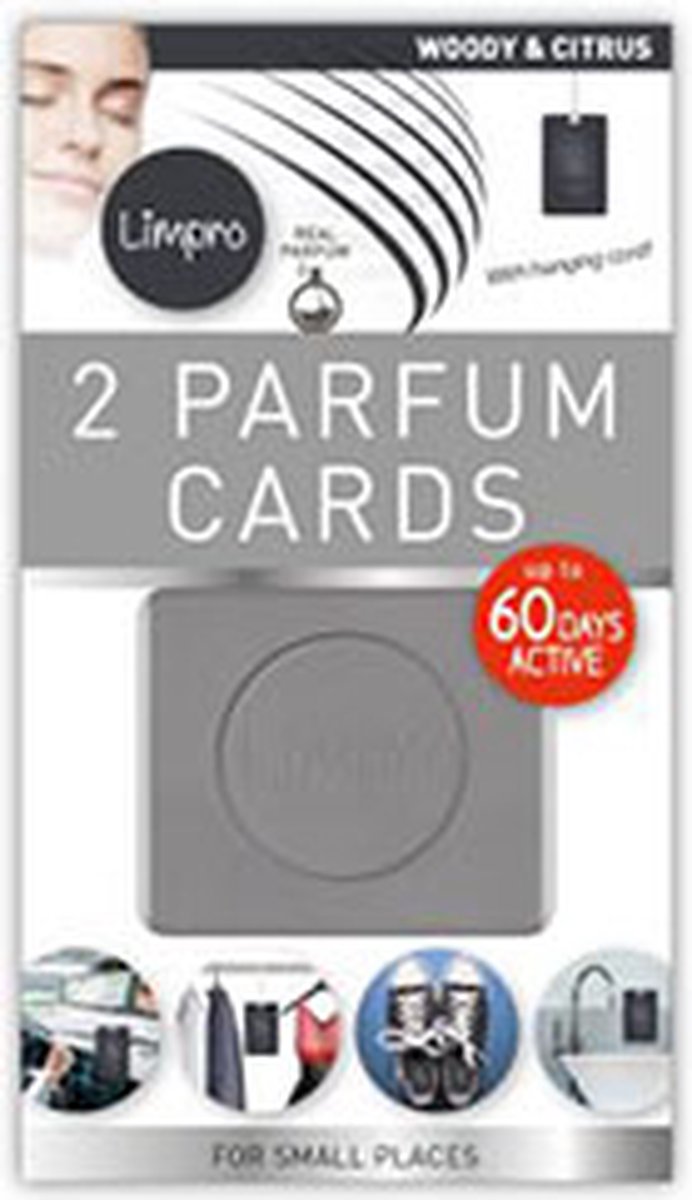 Merkloos Sans marque 2 Parfum cards Geurzakje Auto luchtverfrisser Set van 2 Woody & citrus geur 16.5 x 9.5 Blauw
