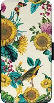 iPhone 13 Pro bookcase leer hoesje - Zonnebloemen / Bloemen