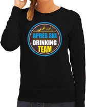 Apres ski trui Apres ski drinking team zwart  dames - Wintersport sweater - Foute apres ski outfit/ kleding/ verkleedkleding S