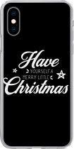 Geschikt voor iPhone X hoesje - Have yourself a merry little Christmas - Kerst - Quotes - Spreuken - Siliconen Telefoonhoesje