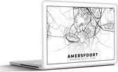 Laptop sticker - 11.6 inch - Kaart - Amersfoort - Zwart - Wit - 30x21cm - Laptopstickers - Laptop skin - Cover