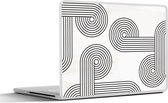 Laptop sticker - 15.6 inch - Cirkel - Zwart - Wit - Abstract - 36x27,5cm - Laptopstickers - Laptop skin - Cover