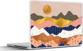 Laptop sticker - 12.3 inch - Pastel - Goud - Patronen - 30x22cm - Laptopstickers - Laptop skin - Cover