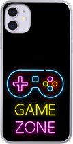 Geschikt voor iPhone 11 hoesje - Controller - Game - Neon - Zwart - Quotes - Game zone - Siliconen Telefoonhoesje