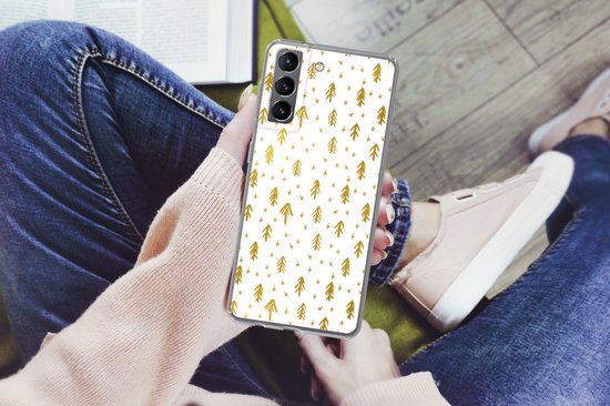 Coque Samsung Galaxy S21 - Branche de Pin - Noël - Or - Siliconen