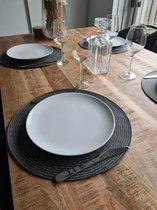 Homefinity Napperons de Table ROUND - Dark Grijs - 4 PIECES - Set de Table - Rond - 38 cm - Luxe - mat
