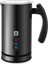 KitchenBrothers Elektrische Melkopschuimer - Voor Cappuccino en Latte - Zwart
