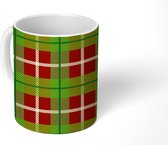 Mok - Koffiemok - Plaid - Kerst - Groen - Rood - Mokken - 350 ML - Beker - Koffiemokken - Theemok