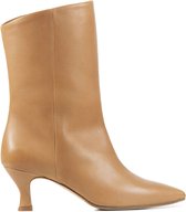 Lina Locchi Enkellaarsjes Dames / Laarzen / Damesschoenen - Leer - L1105 - Midden bruin - Maat 39