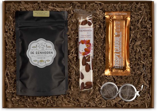 un-wrapped | Brievenbus cadeau Boost your day | thee ei | thee cadeaupakket | thee zeef | thee geschenkset | thee pakket
