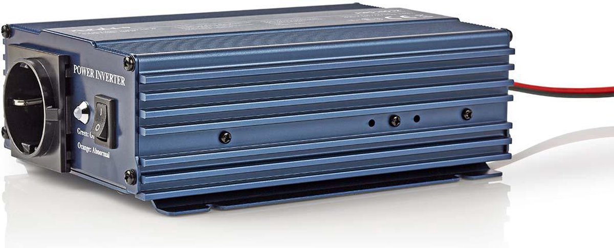 Nedis Inverter Pure Sinusgolf - Ingangsvoltage: 12 V DC - Apparaat stroomoutput: Type F (CEE 7/3) - 230 V AC 50 Hz - 150 W - Piekvermogen: 300 W - Sigarettenaansteker - Zuivere Sinusgolf - Zekering - Blauw