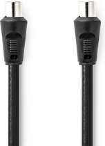 Nedis Coaxkabel | IEC (Coax) Male | IEC (Coax) Female | Vernikkeld | 90 dB | 75 Ohm | Dubbel Afgeschermd | 3.00 m | Rond | PVC | Zwart | Polybag