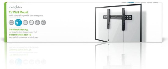 Vaste TV-Muurbeugel - 37-70 - Maximaal schermgewicht: 35 kg - Minimale muurafstand: 18 mm - Staal - Zwart Vaste TV-Muurbeugel - 37-70 - Maximaal schermgewicht: 35 kg - Minimale muurafstand: 18 mm - Staal - Zwart