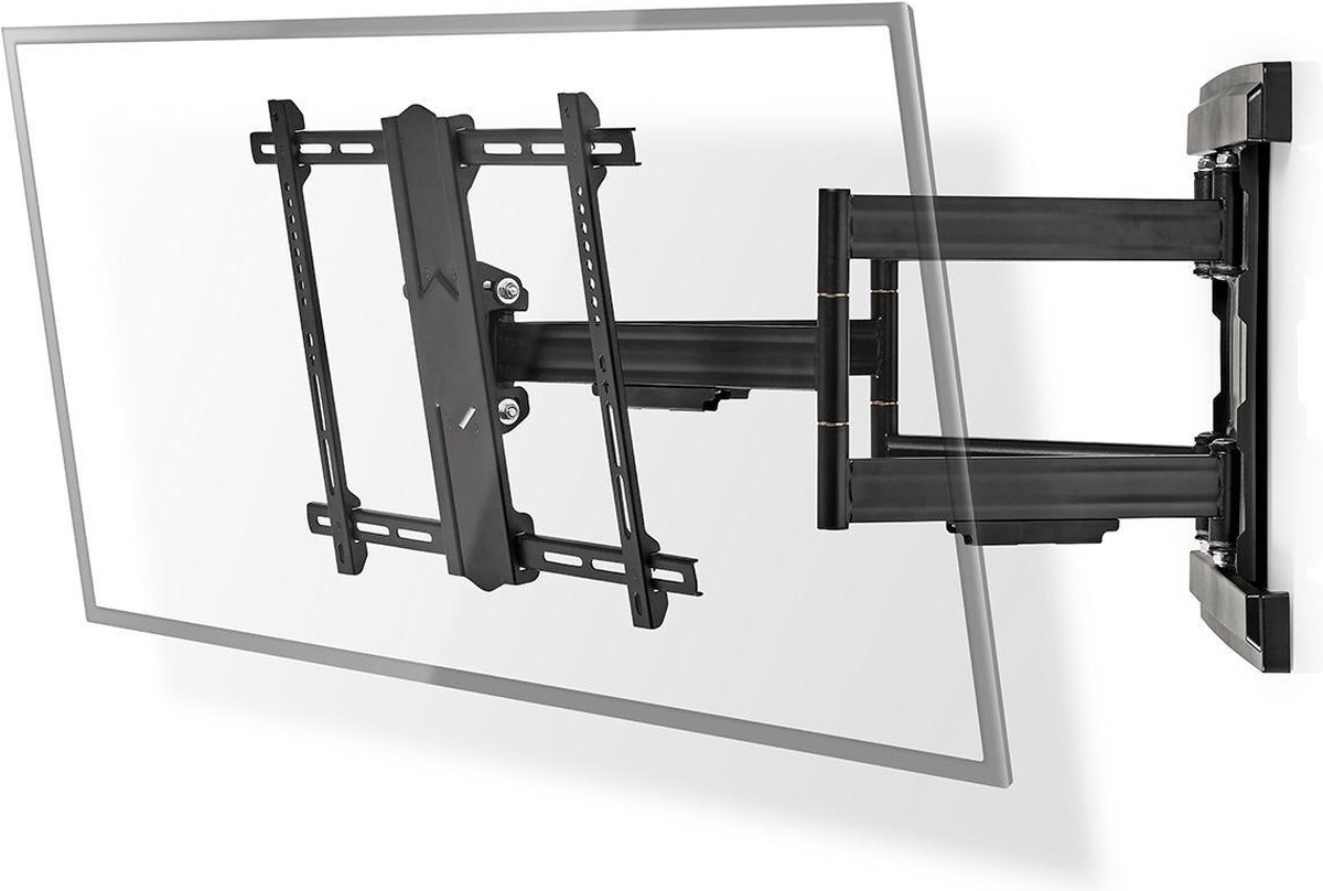 Nedis Draai- en Kantelbare TV-Muurbeugel | 37-80 " | Maximaal schermgewicht: 70 kg | Kantelbaar | Draaibaar | Minimale muurafstand: 70 mm | Maximale muurafstand: 800 mm | 6 Draaipunt(en) | Staal | Zwart