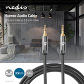 Nedis Stereo-Audiokabel | 3,5 mm Male | 3,5 mm Male | Verguld | 1.00 m | Rond | Antraciet / Gun Metal Grijs | Cover Window Box