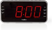 Nedis Digitale Wekkerradio - LED-Scherm - 1x 3,5 mm Audio-Input - Tijdprojectie - AM / FM - Snoozefunctie - Slaaptimer - Aantal alarmen: 2 - Zwart
