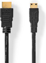 High Speed ​​HDMI™-Kabel met Ethernet | HDMI™ Connector | HDMI™ Mini-Connector | 4K@30Hz | 10.2 Gbps | 5.00 m | Rond | PVC | Zwart | Polybag