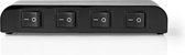 Nedis Speaker Control Box - 4-Poorts poort(en) - Terminal Schroeven - Luidspreker Impedantie: 4-16 Ohm - Maximale Belasting per Kanaal: 200 W - Aluminium - Zwart