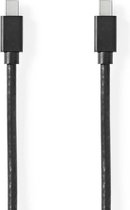 DisplayPort 1.4, Mini DisplayPort mâle, Mini DisplayPort mâle, 48 Gbps, Plaqué nickel, 2.00 m, Rond, PVC, Noir, Blister