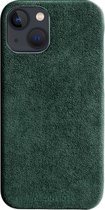 Alcanside Alcantara Backcover Hoesje - Geschikt voor Apple iPhone 13 - Midnight Green