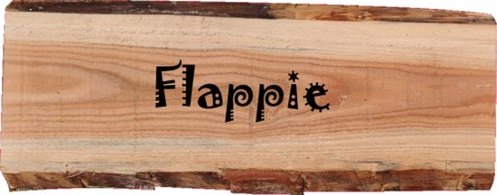 Porte d'entrée en bois personnalisée avec eigen texte et/ou image - Bois de douglas d'écorce d'arbre - 18x40cm