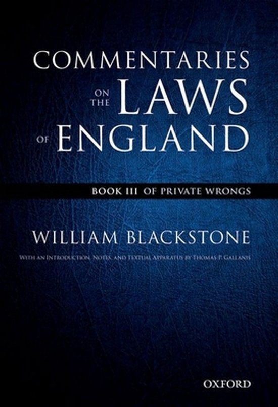 Commentaries On Laws Of England Book III - cover