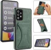 Samsung Galaxy A51 Lederen Hoesje | Back Cover Telefoonhoesje | Pasjeshouder | Groen