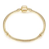 Verzilverde Bedelarmband | 17 cm | Verzilverde Armband Gold Plated  | Armband zonder Bedel | Sieraad Kerst / Sinterklaas / Feestdagen |Verzilverd | Geschikt voor Pandora Bedels