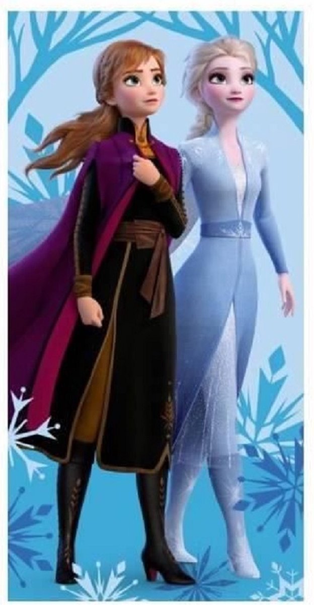 Frozen badlaken - 100% katoen - Anna en Elsa handdoek - 140 x 70 cm.