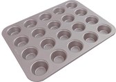 Bakvorm muffin - metalen bakvorm voor 20 muffins - champagnekleurig - 25.8x32.6 cm