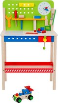 Mini Matters werkbank - Kinderspeelgoed houten klustafel - Speelgoedwerkbank inclusief 6 stuks gereedschap - 86 cm
