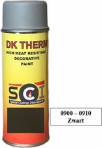 DK Therm Hittebestendige Verf Serie 900 - Spuitbus 400 ml - Bestendig tot 900 ° - 910 Zwart