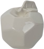 Appel decoratie - Keramiek - Wit - 8 x 6.5 cm