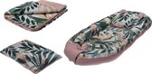 LUXE babynestje 4 delige SET / Kraamcadeau / GRATIS dekentje met kussen voor kinderwagen / Palmbomen roze